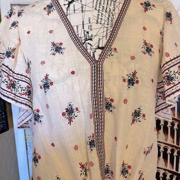 Boho Bouquet Ecru Two Piece Cotton Skirt & Top Set Max Maxi Skirt Summer Outfit - Picture 10 of 12